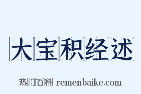 大宝积经述是什么意思的图片